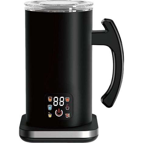 Mousseur à lait électrique 6 en 1, 350 ml, pour lait chaud et froid, idéal pour le café, le latte, le cappuccino, le macchiato et le chocolat chaud. (1/5)