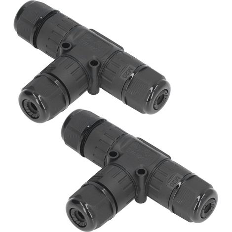 Jonction de Câble, 2 Pièces T Type 3 Voies 3 Fils Connecteur de Boîte de Jonction Connecteur étanche pour Connexion d'alimentation LED Extérieure (1/5)