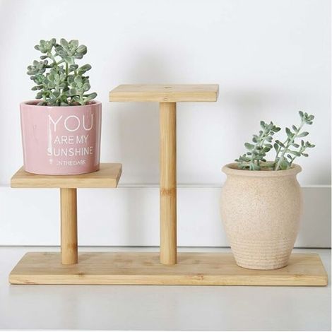 Support pour plantes en bambou, 3 niveaux, support pour pots de fleurs (pots de fleurs non inclus) (1/5)