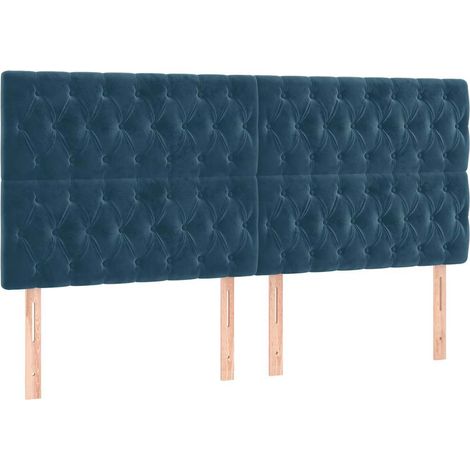 Maison Exclusive - Cabecero Terciopelo Azul Oscuro 200x7x118/128