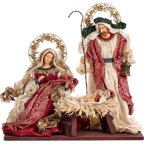 Natività completa in resina decorazioni natalizie, da 38 cm