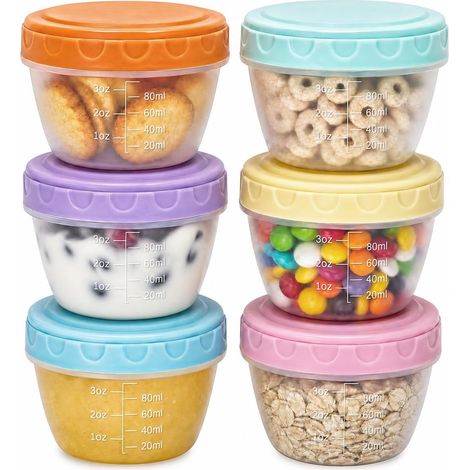 6 Pièces Petite Boite Plastique, Mini Récipients Hermétiques 120ml, Boîtes de Conservation Alimentaire Sans BPA, Boîte Alimentaires - Pour Sauces, Épices & Snacks (1/5)