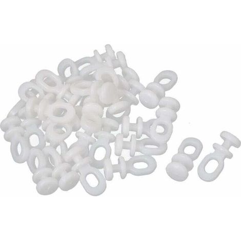 30 Glisseurs de Rail pour Rideaux - 22 mm x 10 mm - Blanc - Pour Fenêtres Voilages et Rouleaux (1/2)