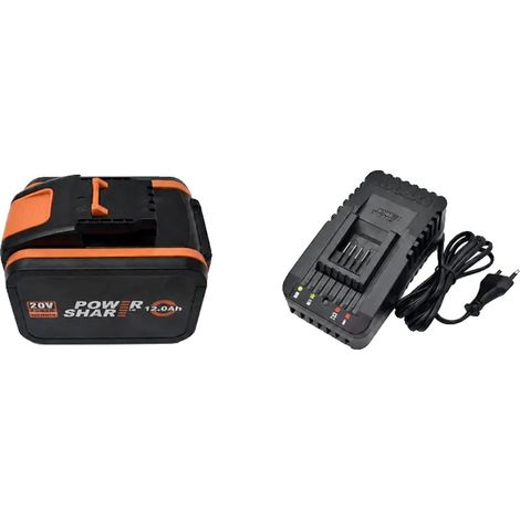Batteria agli ioni di litio da 12,0 Ah, compatibile con i modelli Worx, caricabatterie 15C-12.0AhX1 (1/2)