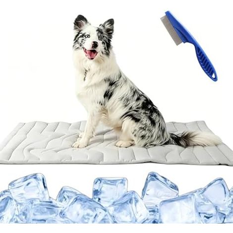 Pfotenchill Kühlmatte, PfotenChill - Die Innovative Kühlmatte für Hunde, S/M/L/XL Pfoten chill kühlmatte Hund, Sommer Kühldecke hundematte für Zuhause Unterwegs oder im Auto (Grau,150101cm) (1/5)