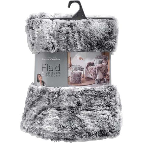 Douceur D'Intérieur – Plaid imitation fourrure 125 x 150 cm – 100 % polyester – Lavable en machine – Décoratif et cocooning