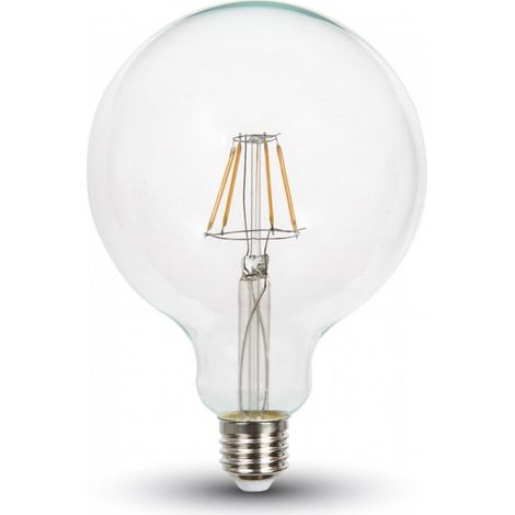 Bombilla LED V-TAC, casquillo E27, 6 W, filamento G125, blanco frío (1/5)