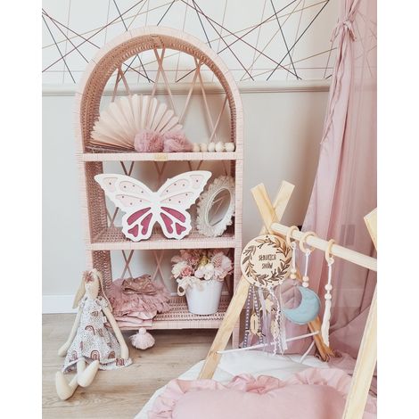 Mobiletto in vimini rosa