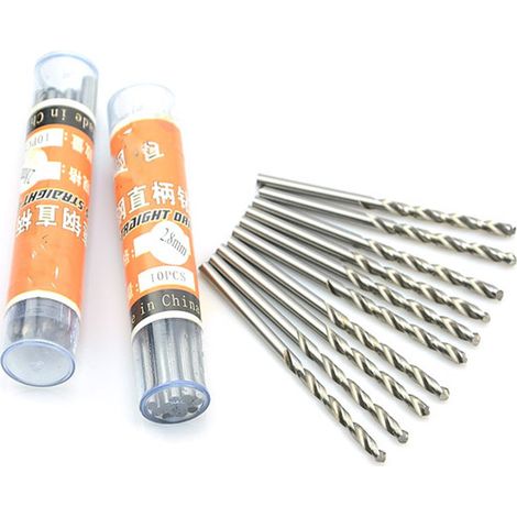 Lot de 10 forets hélicoïdaux micro HSS de 1,7 mm pour perceuse électrique à tige droite (1/4)