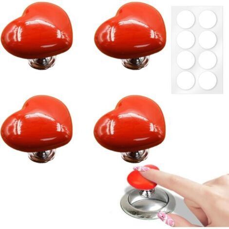 pcs bouton de chasse d'eau en forme de cœur d'amour,bouton de toilette love,bouton de réservoir de toilette,bouton de toilette créatif en forme d'amour,love toilet press button (rouge) (1/5)