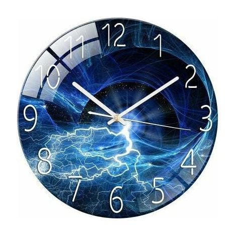 royaluxe - Horloge murale radio silencieuse horloge murale design moderne horloge murale silencieuse pour salon, cuisine, bureau et chambre (E) (1/5)