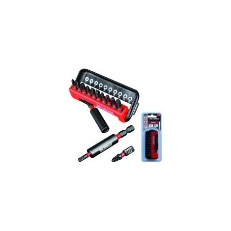 distributeur 10 embout 'impact' + porte-embouts caractéristiques t15 / t20 / t25 / t30 / pz1 / pz2 / pz3 / ph1 / ph2 / ph3 + por