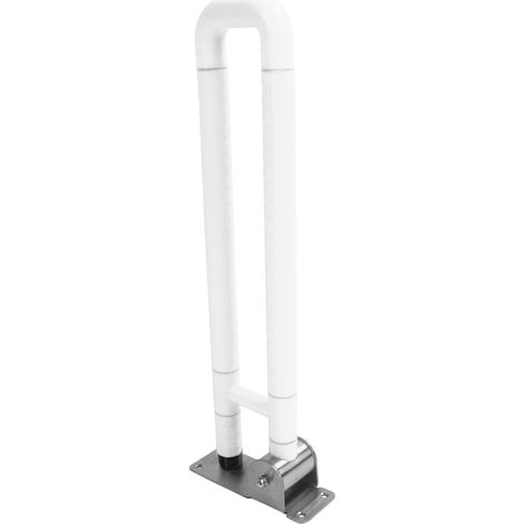 Barre d'appui WC pliable antidérapante, poignée relevable de maintien, support mural salle de bain pour personnes âgées, handicapées, femmes enceintes, blanc (1/5)