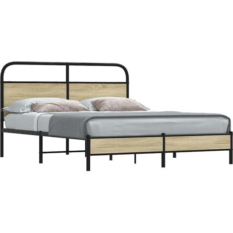 Bettgestell ohne Matratze 160x200 cm Sonoma-Eiche Holzwerkstoff