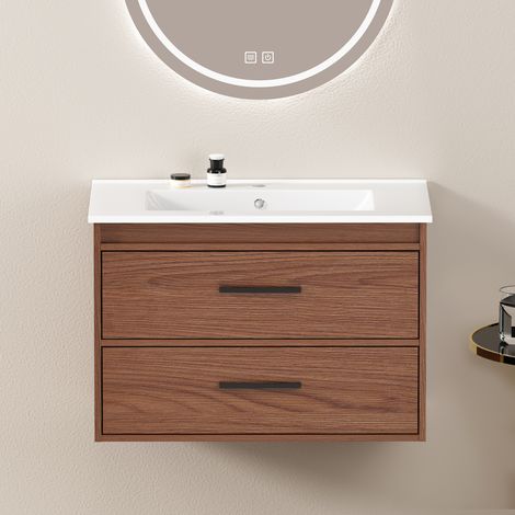 Mobile bagno con 2 cassetti, ampio spazio contenitivo, MDF marrone rossiccio (1/5)