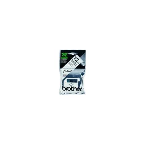 Brother Labelling Tape - 12mm, Black/White, Blister Etiketten erstellendes Band M