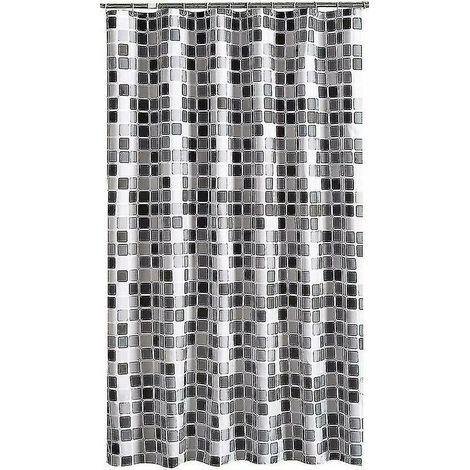 Rideau de douche 200 x 200 cm (l XH), anti-moisissure, antibactérien, hydrofuge, tissu polyester doux (1/3)
