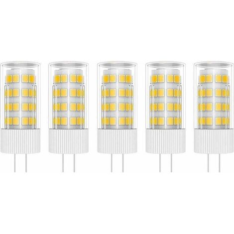5X G4 Lampe LED 5W Ampoule Lampe 51 SMD 2835LEDs Blanc Chaud 3000K Ampoule LED Équivalent à lampe halogène 50W AC/DC 220V