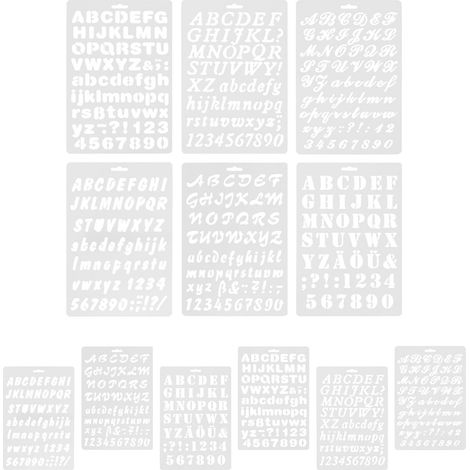 Lot de 12 Pochoirs en Plastique Réutilisables pour Graffiti et Peinture Murale, Bords Lisses sans Bavure, Compatibles Divers Supports Créatifs (1/5)