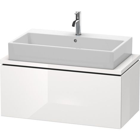 Meuble bas console L-CUBE 400x920x477mm blanc brillant