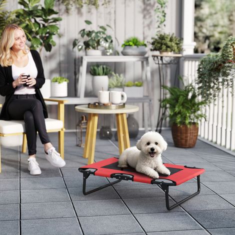 Elevated Dog Bed for Small and Medium Dogs, 18 cm Legs, Durable Steel Frame, Foldable for Easy Storage and Cleaning