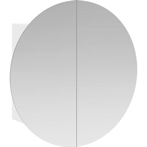 Maison Exclusive - Armadio da Bagno con Specchio Rotondo e LED Bianco 54x54x17,5cm (1/5)
