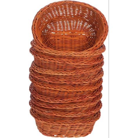 Corbeilles À Pain Ovales TresséEs En Rotin Naturel Petits Paniers aéRéS Et Empilables Organisateurs Polyvalents Pour Fruits En-Cas Cuisine (1/5)