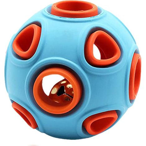 Balle élastique pour chien résistante aux morsures, avec clochette, en caoutchouc, jouet pour chien antidéchirure, balle de jeu pour animal de compagnie (1/5)