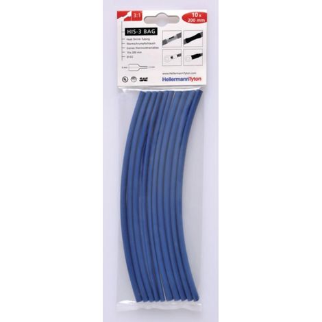 Hellermann tyton tubo termoretractil azul hasta 3:1 en bolsas 308-30612