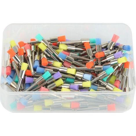 Beyamis Brosses polissage dentaire lot100 - Tête plate nylon coloré buccal (1/5)