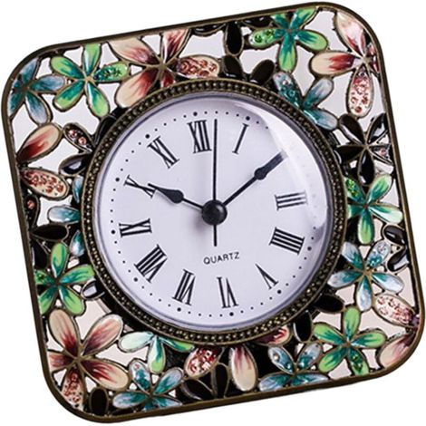 Bardusch-Petite horloge table métal colorée – silencieuse – collectionneurs/cheminée – décoration maison (1/4)