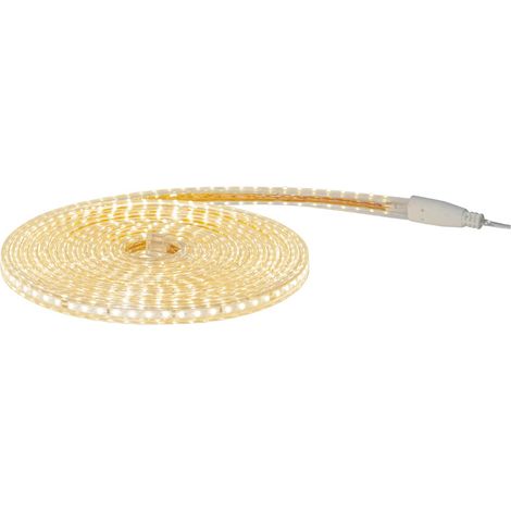 Tube lumineux LED Star Trading « Flat SMD LED », plat, 480 LED, fonctionnement sur secteur, extérieur, lumière blanc chaud, 5 mètres