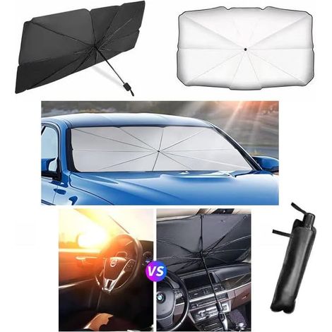 APEX Pare-soleil de pare-brise de voiture - Pare-soleil pliable bloquant les rayons UV, 140 cm x 78 cm (1/5)