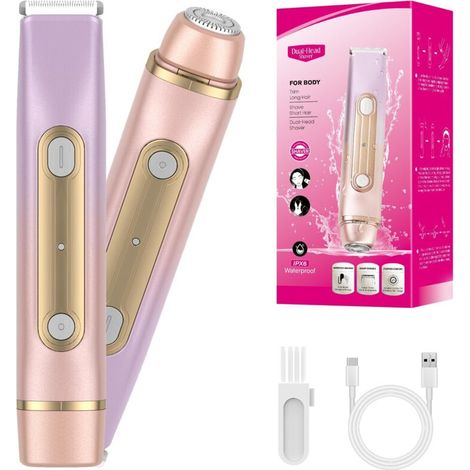 Rasoir Electrique Femme, 2 en 1 epilateur electrique femme, Sans douleur Tondeuse Femme Intime,rasoir pour le visage portable prend (1/5)