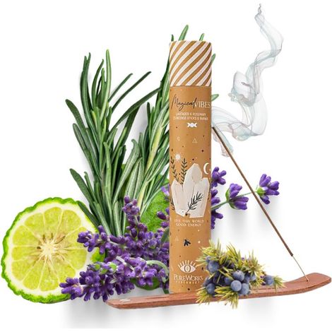 Bastoncini di incenso Celestial Magic Magical Vibes con supporto in legno, 15 pezzi. (1/2)