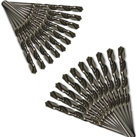 DIAMWOOD - Pack 20 Forets Métaux HSS M2 Pro - 10x D.4,8 mm et 10x D.10 mm - Pointe 135 - Acier Inox Aluminium Cuivre - Serrurerie Chaudronnerie (1/5)