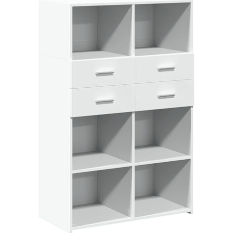 Maison Exclusive - Credenza Bianca 80x42,5x124 cm in Legno Multistrato (1/5)