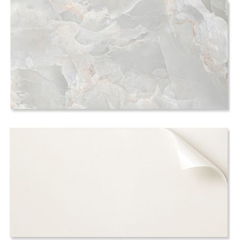 Panel de vinilo decorativo para cocina o ba帽o, 100x50 cm, dise帽o de m谩rmol discreto.