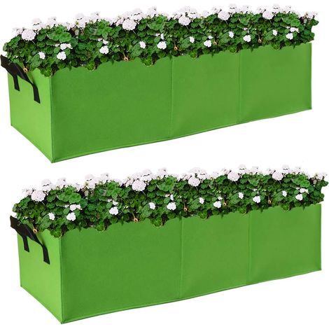 Filiyano-Sacs de culture pour plantes, bacs de plantation surélevés en tissu, sacs de culture rectangulaires, pour légumes et fleurs d'extérieur (1/5)