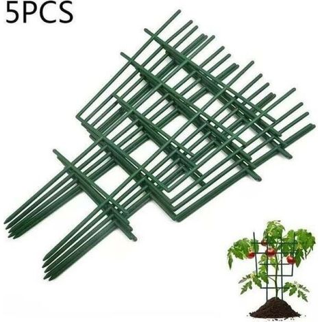 Lot de 5 supports pour plantes grimpantes en plastique, treillis en T, support à fleurs (1/4)