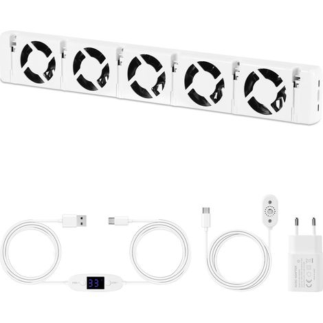 TolleTour Amplificatore per radiatori - pezzo singolo  Cinque fori di ventilazione - Temperatura regolabile Adatto per una lunghezza di 70-100 cm Ventilatore per radiatori (1/5)