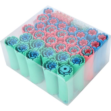 Rouleaux À Cheveux En Plastique - 10 Tailles Différentes - Pour Coiffure Sans Chaleur À Domicile - Lot De 100 Pièces (1/5)