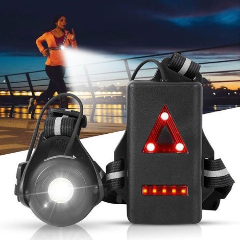 Lampe Frontale Running-Lampe de poitrine rechargeable par USB-500 lumens-Réglable à 90°-Avec bande réfléchissante-Pour Jogging,Rando (1/5)