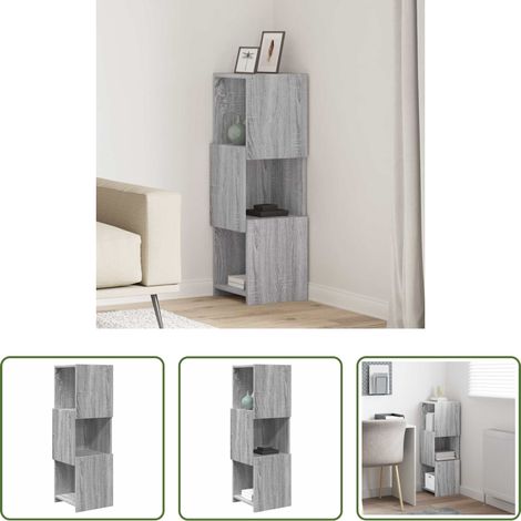 Rangement - Meuble d'angle Gris Sonoma 30,5x30x95cm Bois d'ingénierie (1/5)