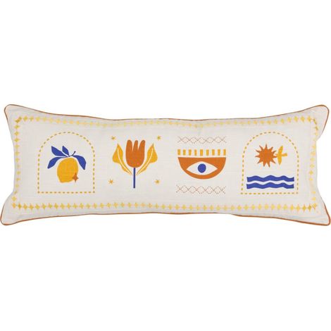 Coussin "Libertad" 30 x 80 cm blanc Atmosphera (1/5)