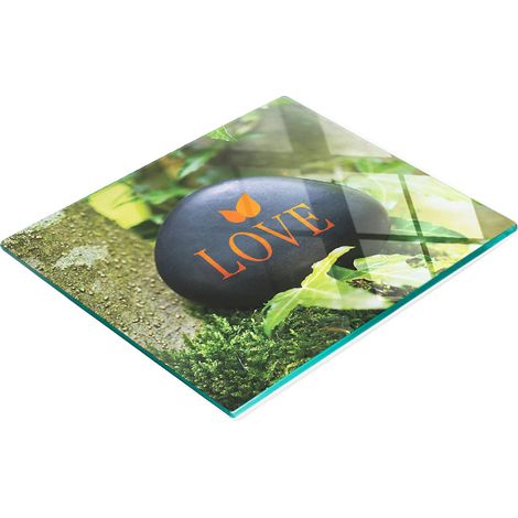 Pannello decorativo multifunzionale da cucina in vetro temperato con scritta "Love" 60x52 cm (1/5)