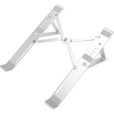 Support pliable pour ordinateur portable, support ergonomique portable pour tablette, rehausseur réglable en hauteur pour ordinateurs portables de 10 à 17 pouces, argent (1/5)