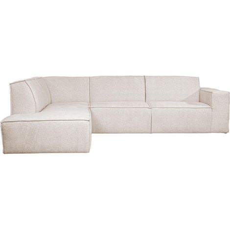Mobilier Deco – Canapé d'angle en tissu beige – Angle gauche – Design contemporain – Confort optimal avec coussins rembourrés – Optimise l'espace salon (1/5)