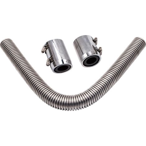 24" Flexible durable Upper Lower Coolant Water Hose Pipe Stainless Steel w/ Caps