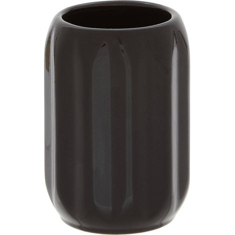 Portacepillos de dientes colorama de cerámica, d. 8 x h. 12 cm, negro - 5five